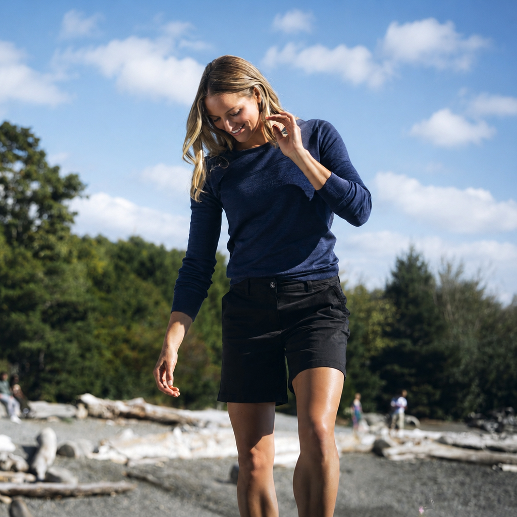 Tröja stickad merinoblandning crewneck, dam - 5