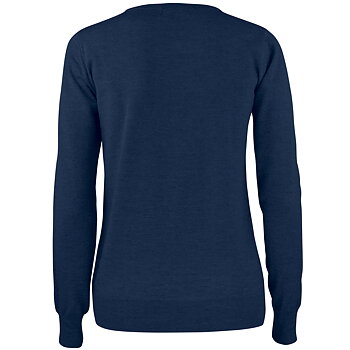 Tröja stickad merinoblandning crewneck, dam