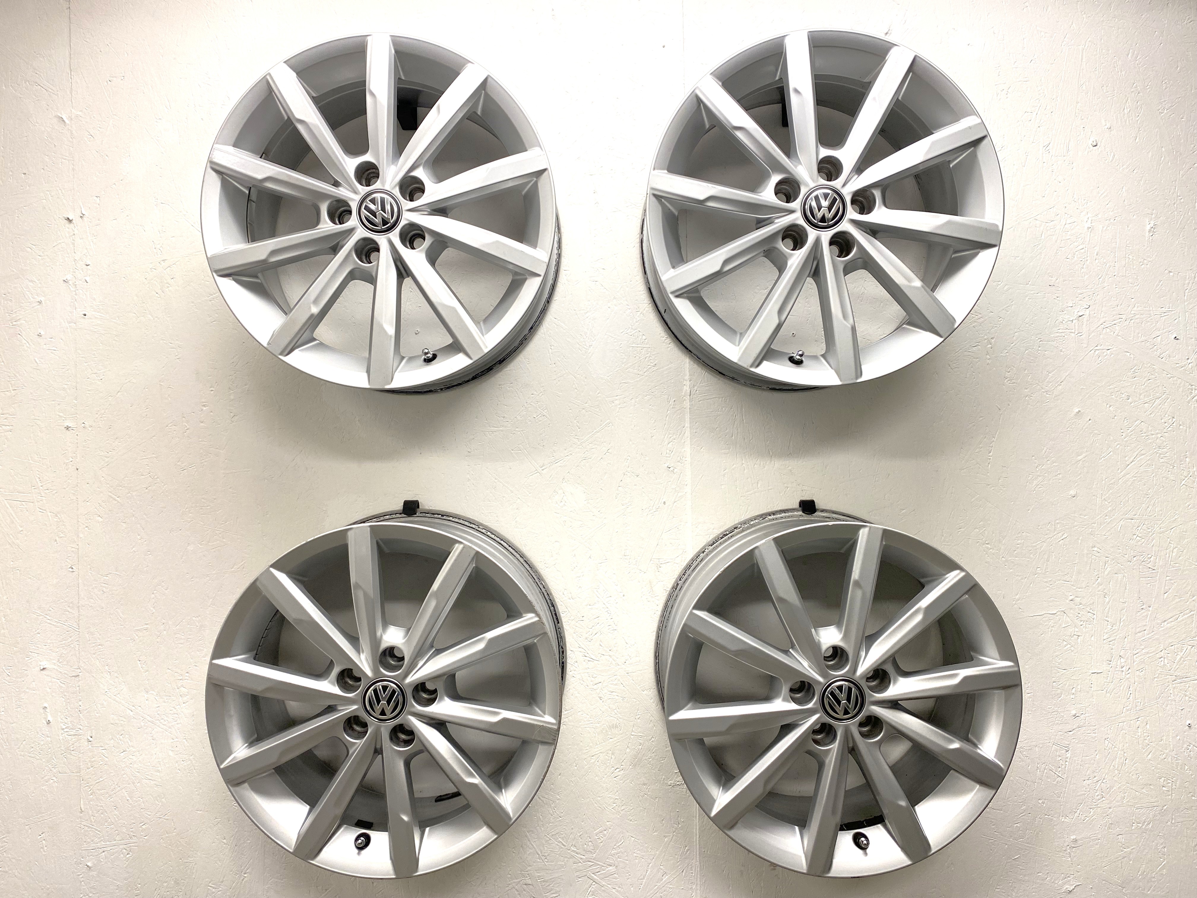 BEGAGNAT | 4 st | 16" ALUFÄLGAR Original VW POLO | 5x100 7x16 ET46 57.1