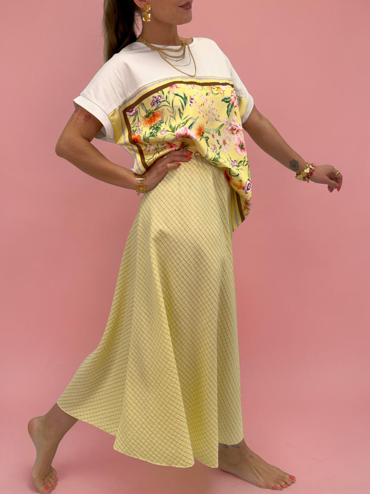Jacquard woven maxi skirt