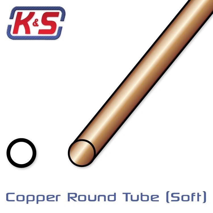 K&S Kopparrör Böjbar 3/32tum, 1/8tum, 5/32tum 305mm