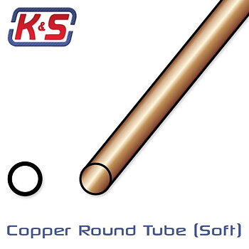K&S Kopparrör Böjbar 3/32tum, 1/8tum, 5/32tum 305mm