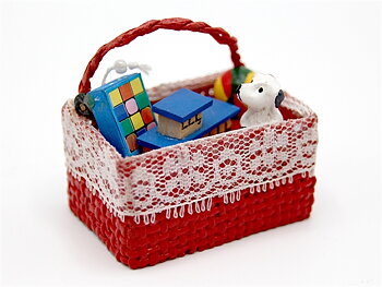 Röd leksakskorg 