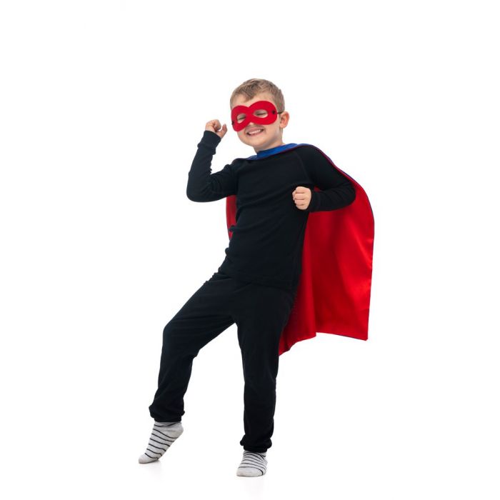 Superhjältedräkt med cape och mask - 4