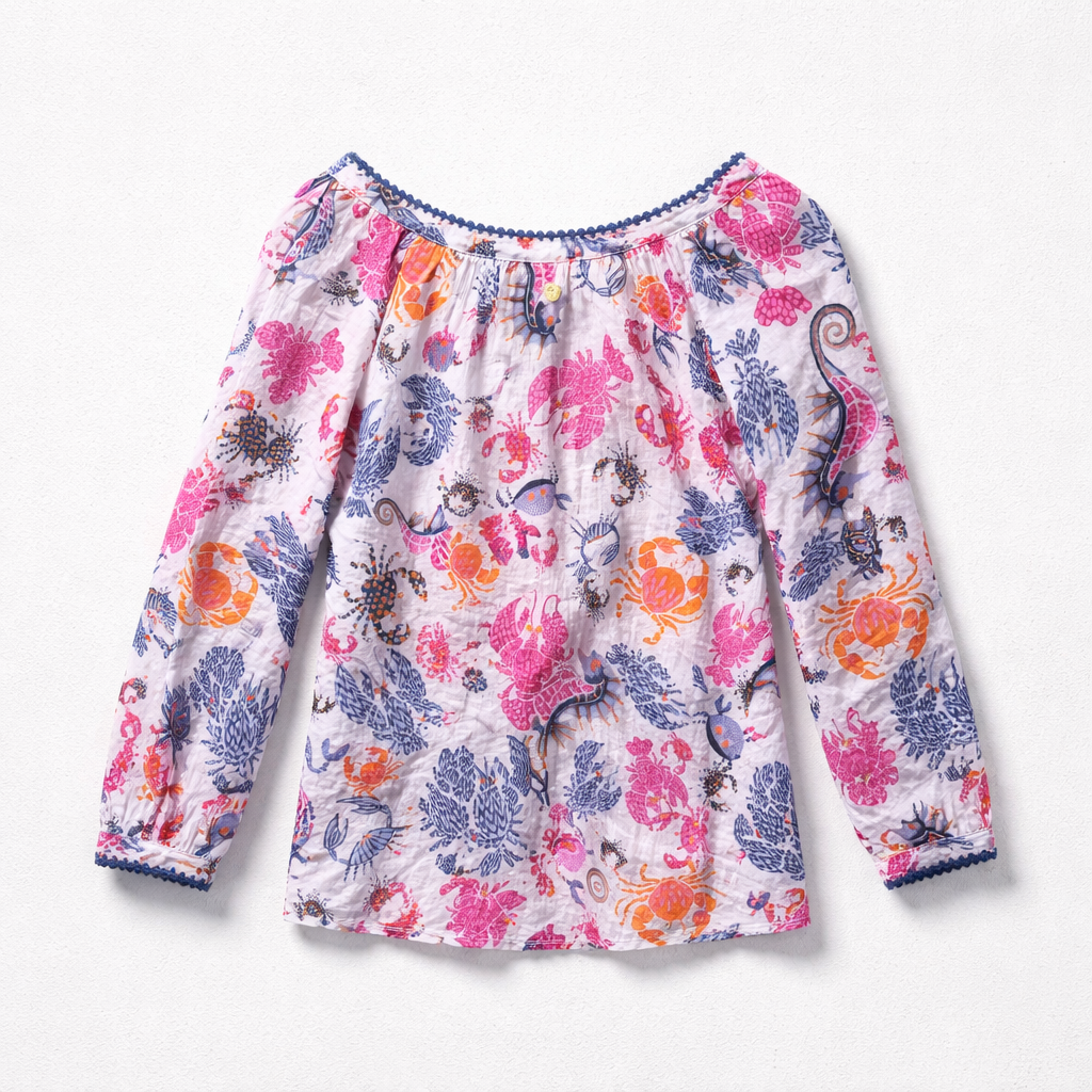 Multicolor Crab Blouse - Place Du Soleil - 3