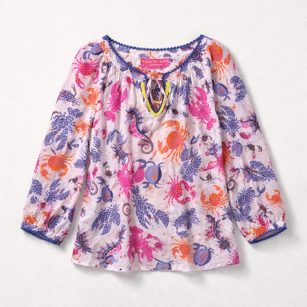 Multicolor Crab Blouse - Place Du Soleil