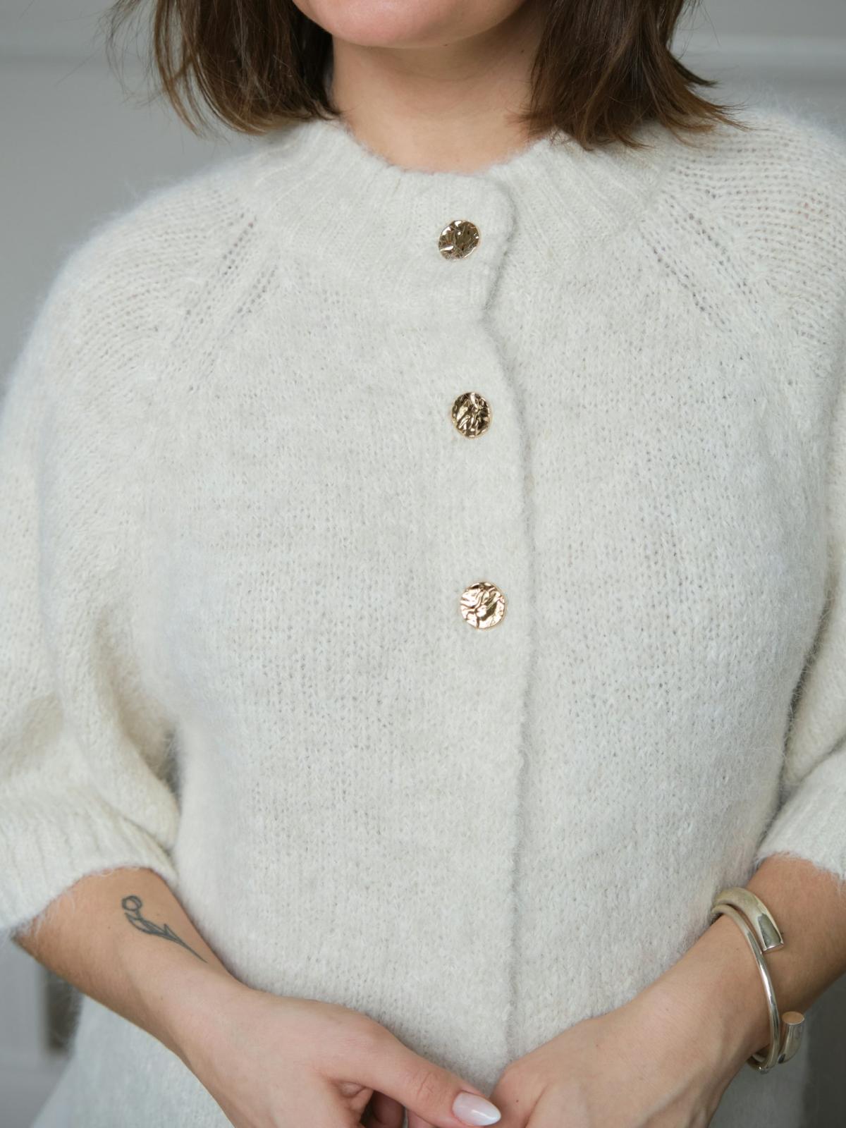 Neo Noir Benuta Fluffy Knit Cardigan, Light Yellow - 9
