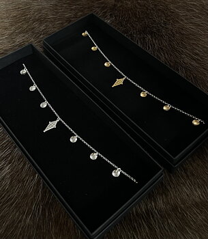 Halsband i silver/guldförgyllt silver