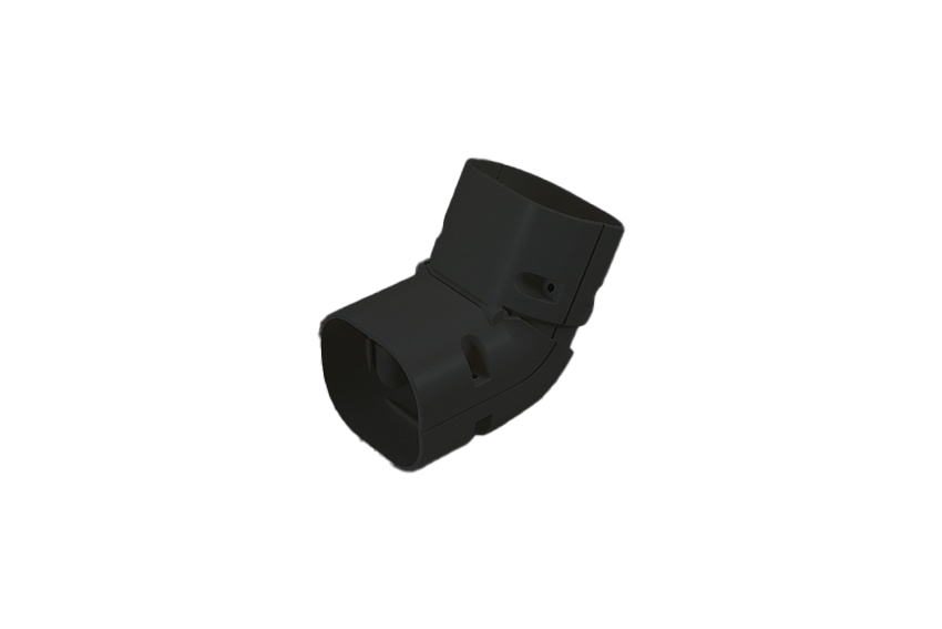 Clean duct 75 - Adjustable vertical bend 45°- 90° - black