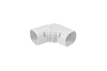 Clean duct 75 - Horisontell justerbar bøjning 45°- 90° - hvid