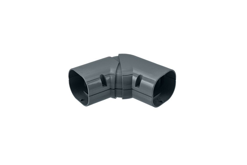 Clean duct 75 - Horisontell justerbar bøjning 45° - 90° - antracit