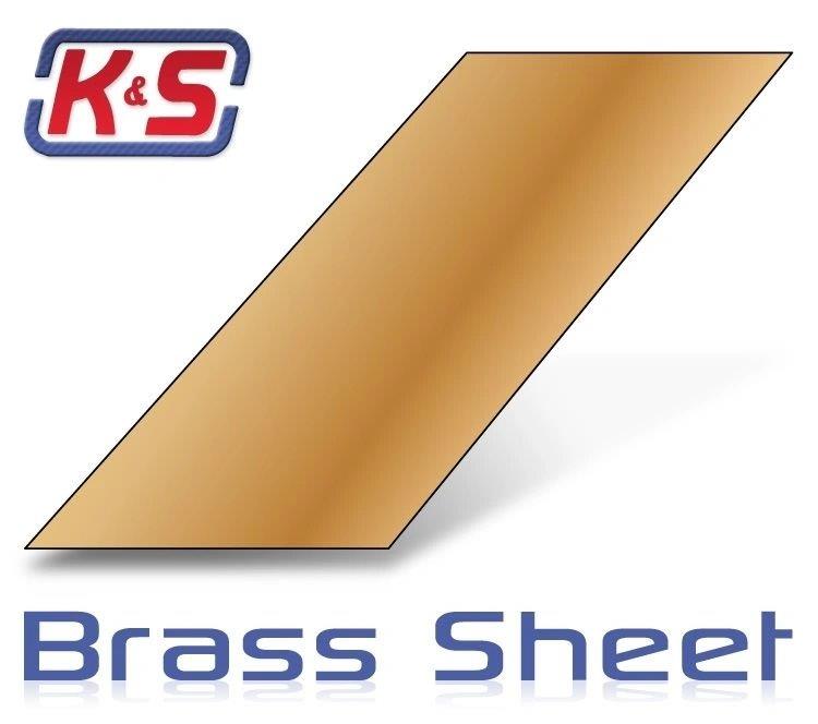 K&S Mässingplåt 150x300x0,25 mm (6tumX12tumX.010tum) (1)