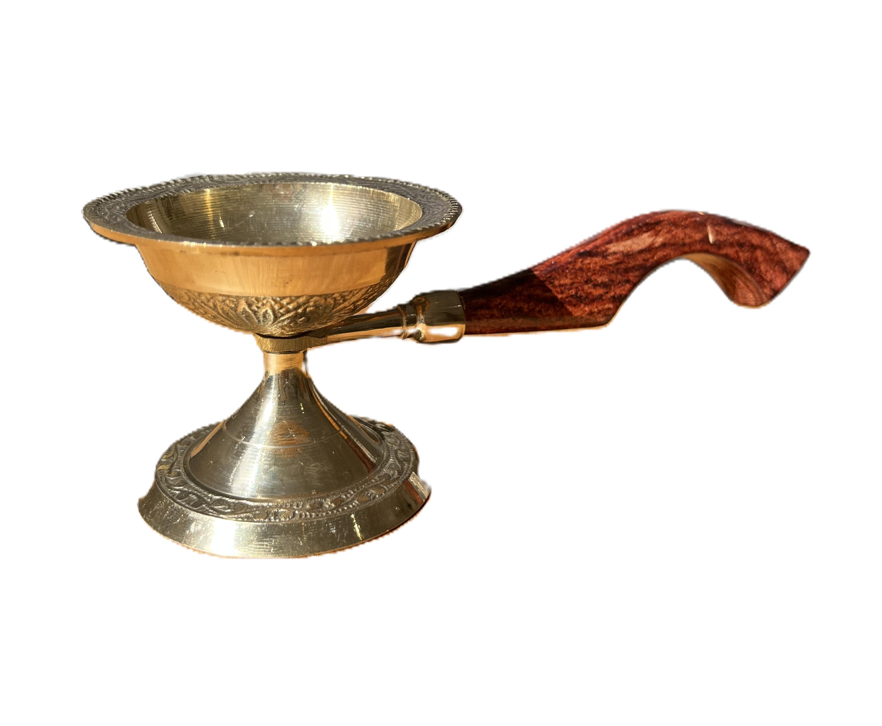 Diya Oil Lamp with Brass Handle