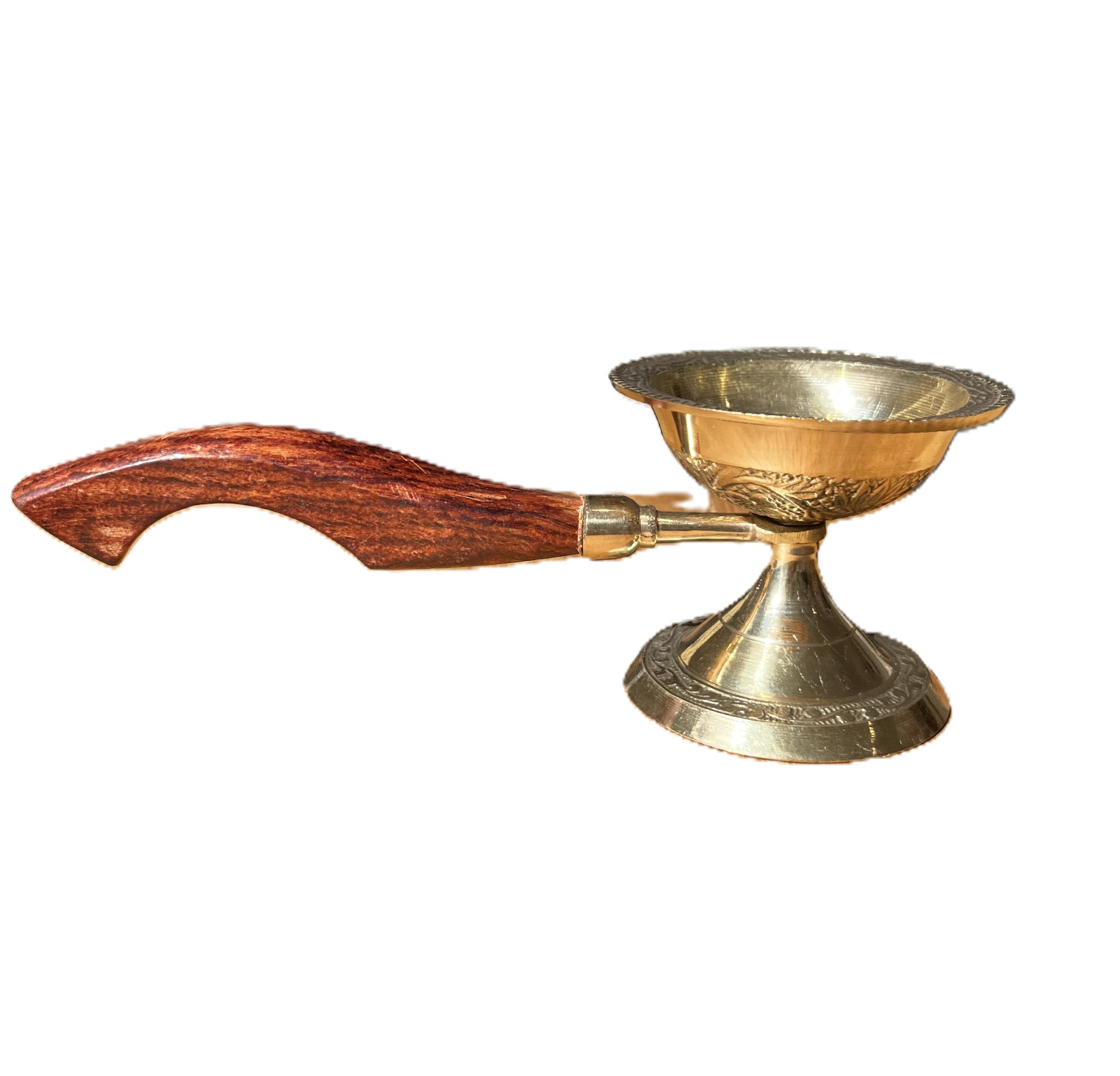 Diya Oil Lamp with Brass Handle - 2