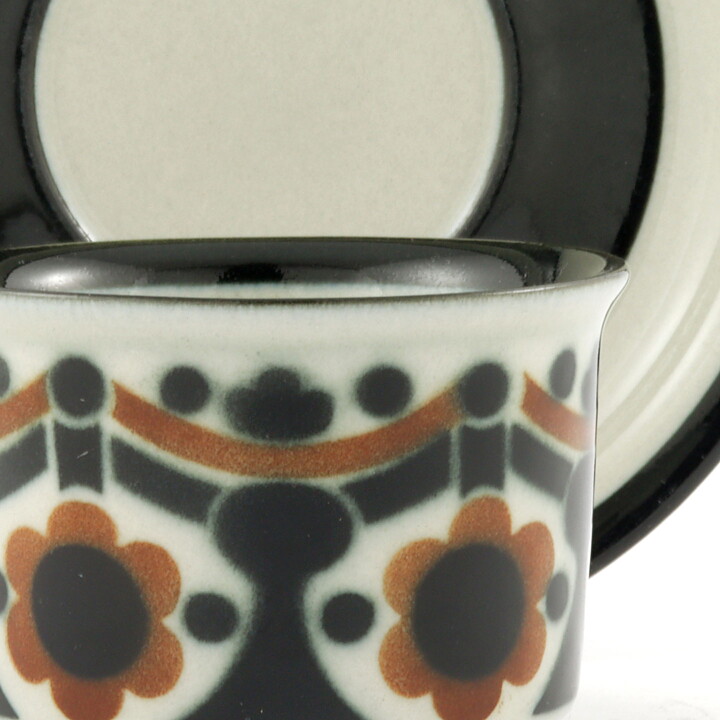 Anja Juurikkala (Riikka 1973) Coffee Cup with Black/Brown Decor 11 cm   [Sample Images]