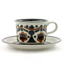 アンヤ・ユーリッカラ  Riikkaシリーズ  コーヒーカップ  黒/茶色の装飾  1973年  11cm  [サンプル画像]