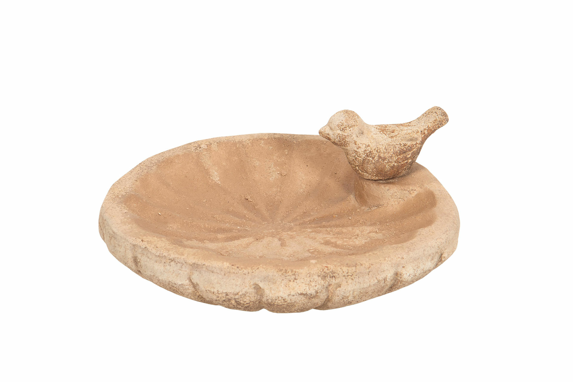 Bird bath with a bird - Ø25x11 cm - 2