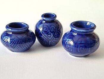 Tre blomkrukor -  terracotta