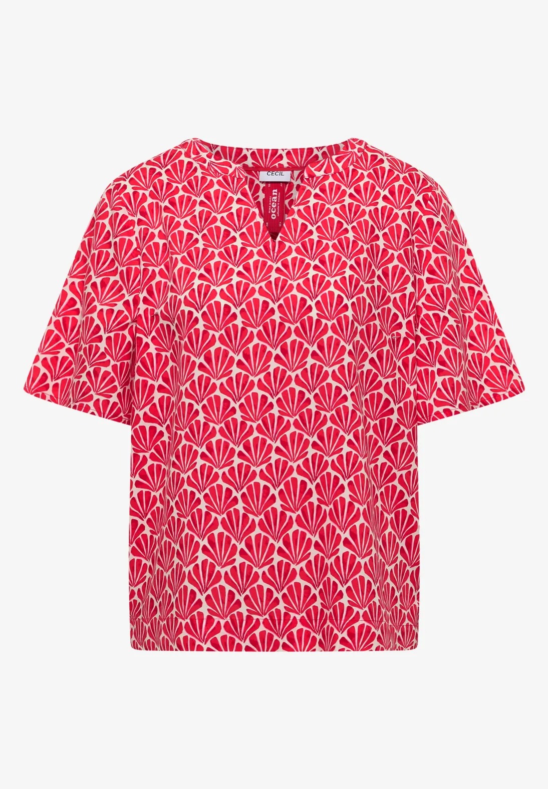 AOP Blouse - Glazed Apple Red - Cecil - 6