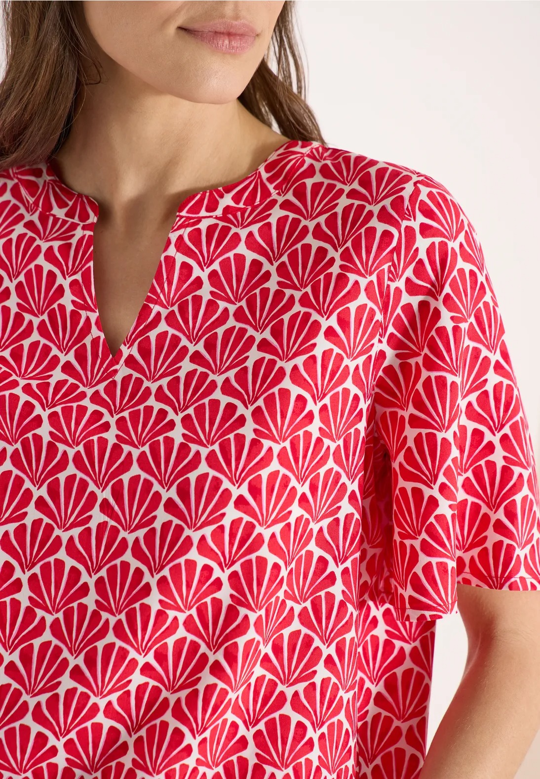 AOP Blouse - Glazed Apple Red - Cecil - 5