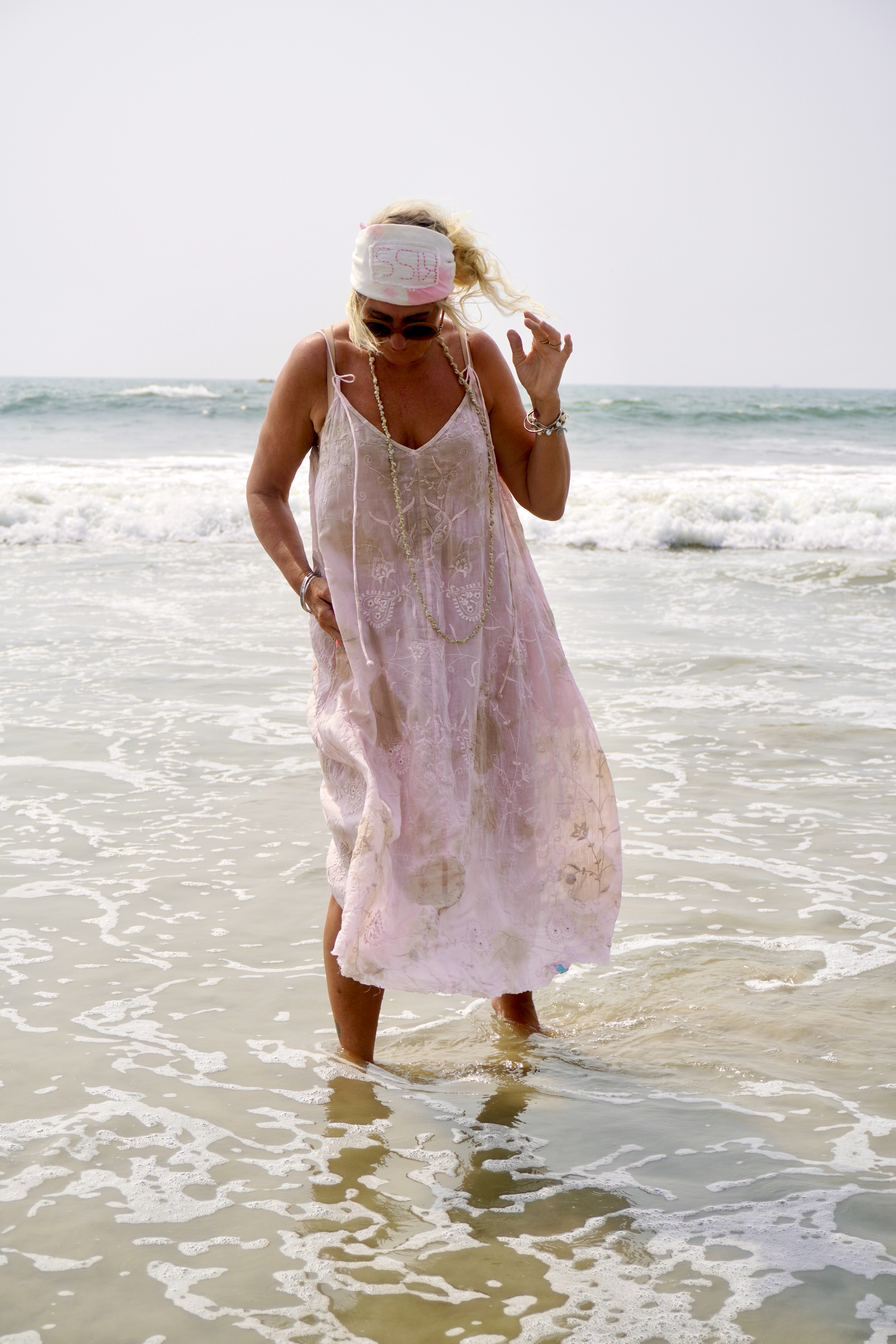 ANITA SUNNIE  COTTON BATIK  DRESS PINK LATTE 