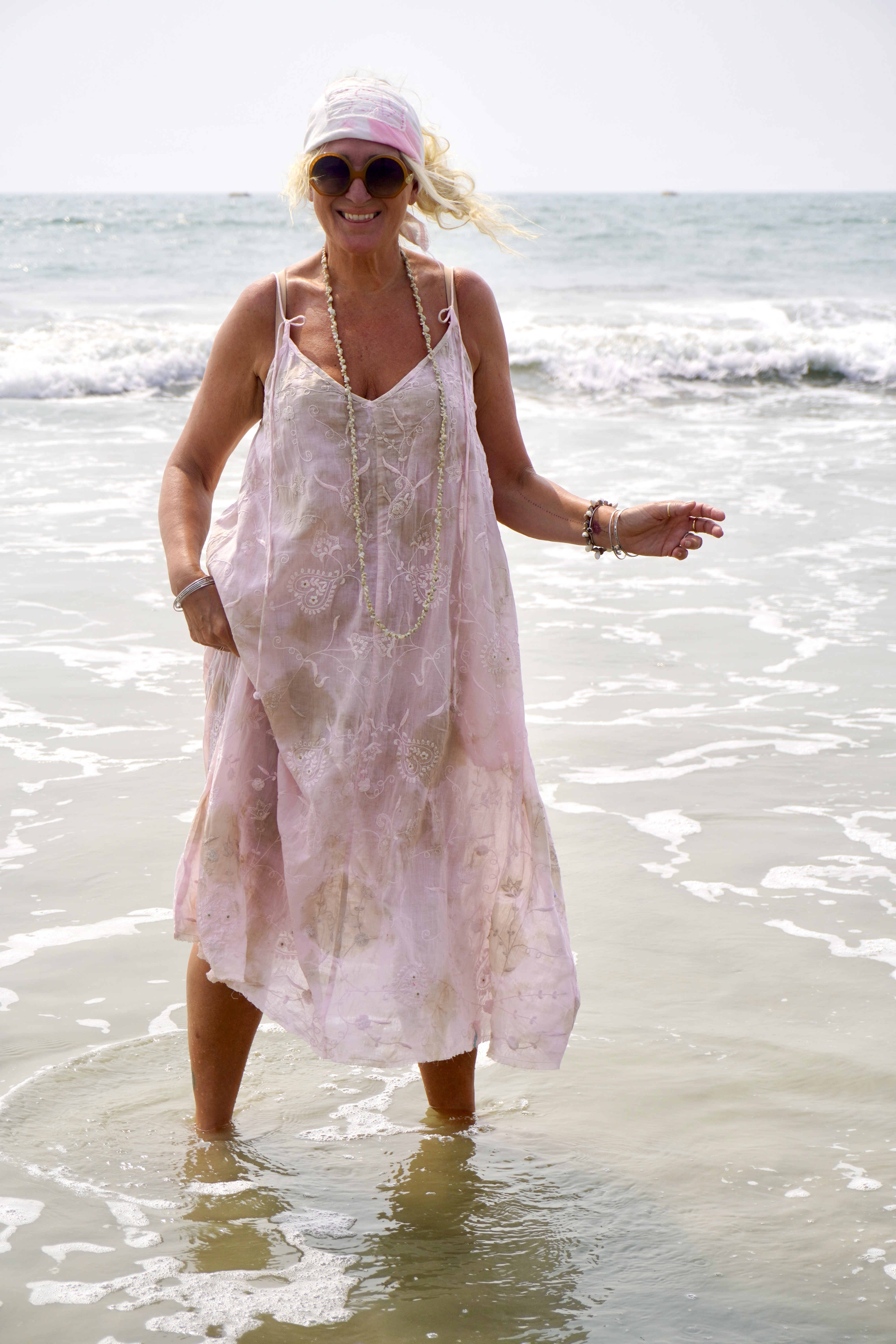 ANITA SUNNIE  COTTON BATIK  DRESS PINK LATTE  - 3