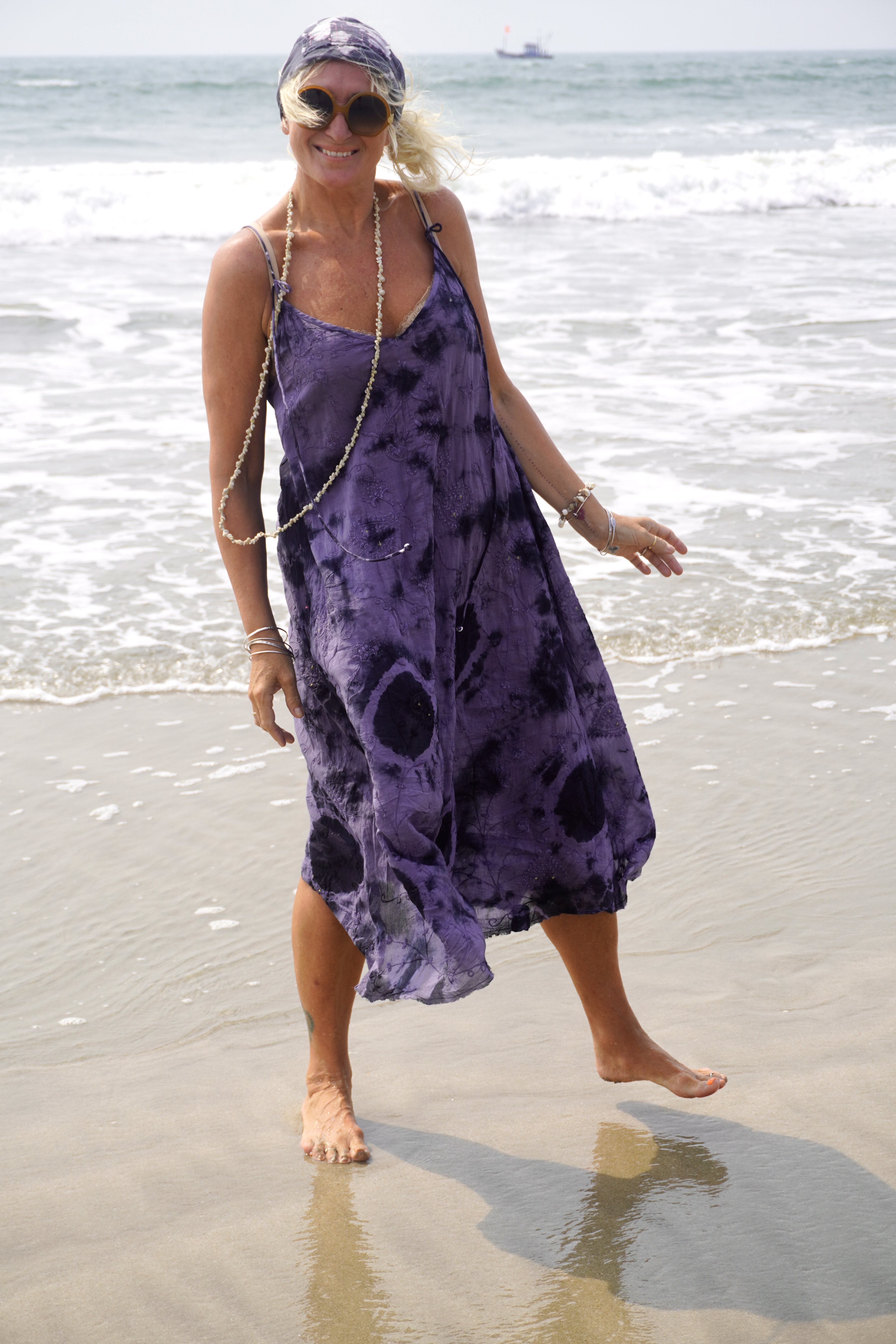 ANITA SUNNIE  COTTON BATIK  DRESS BLACK GREY  