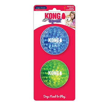 Hundleksak Squeezz Geodz boll Large 2-p, KONG