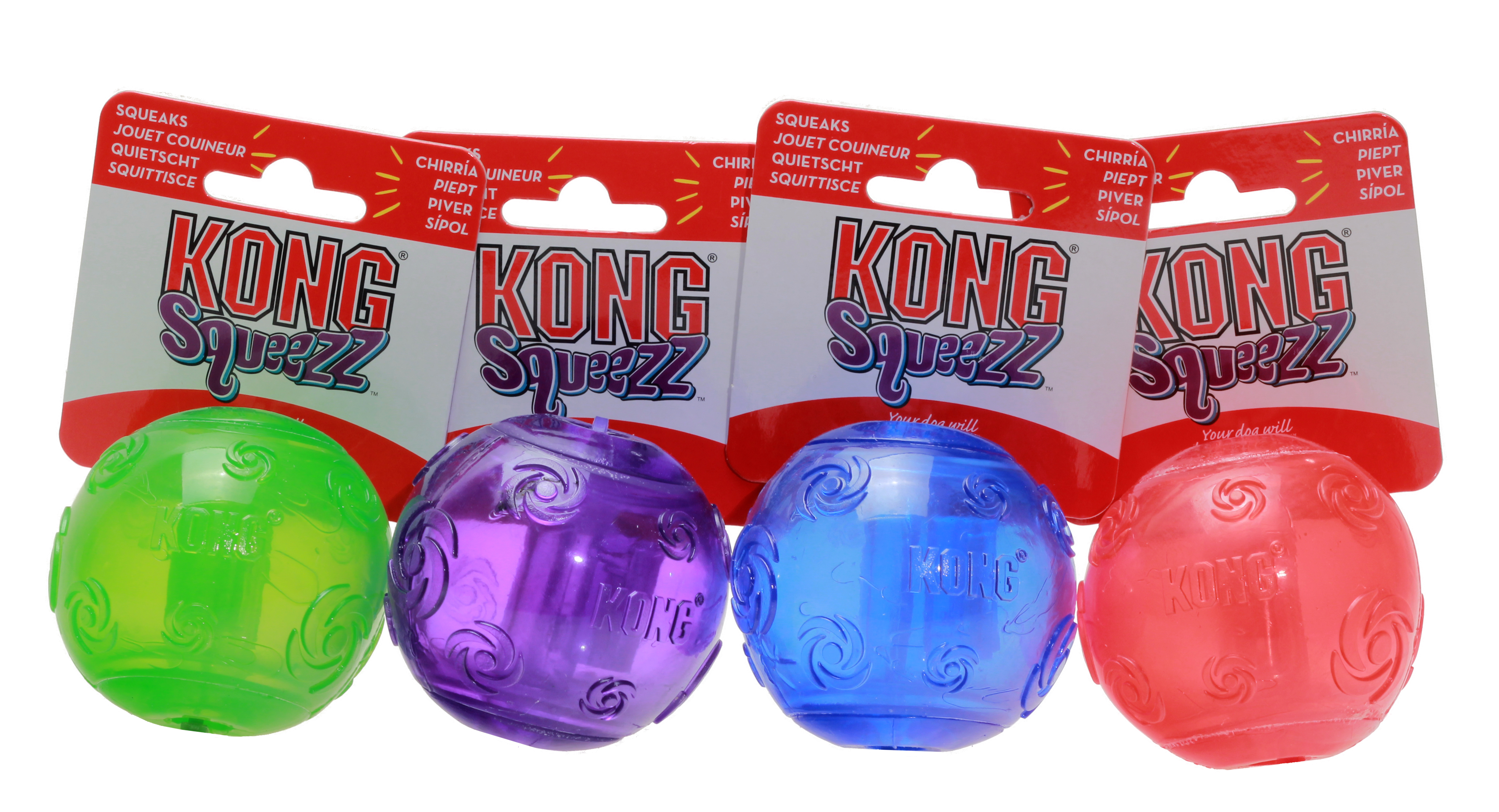 Hundleksak Kong gummi Squeezz Boll Medium