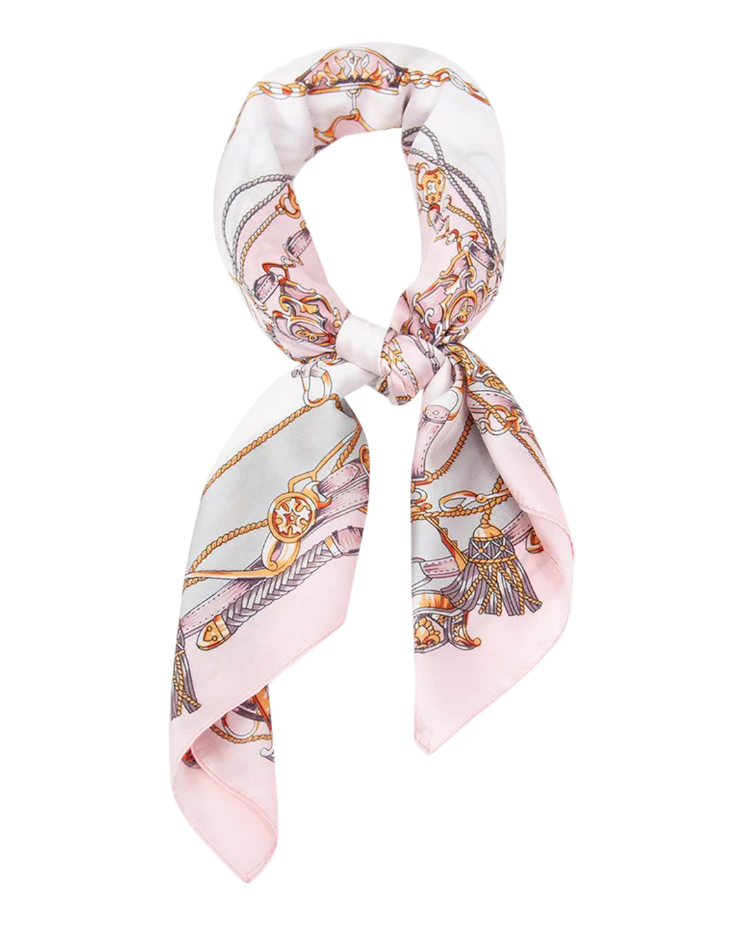 Scarf rep mönster rosa/vit