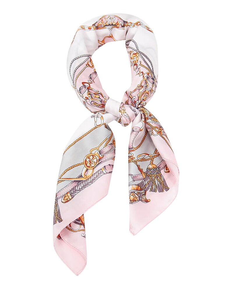Scarf rep mönster rosa/vit