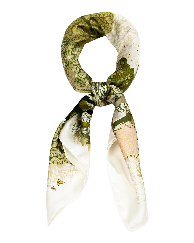 Scarf grönska grön/beige/vit
