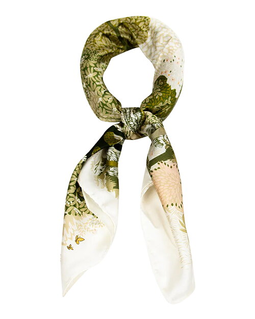 Scarf grönska grön/beige/vit