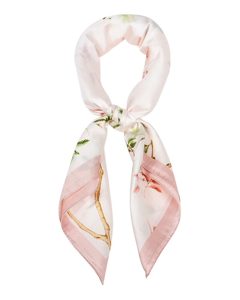 Scarf ljusrosa småblommig rosa kant