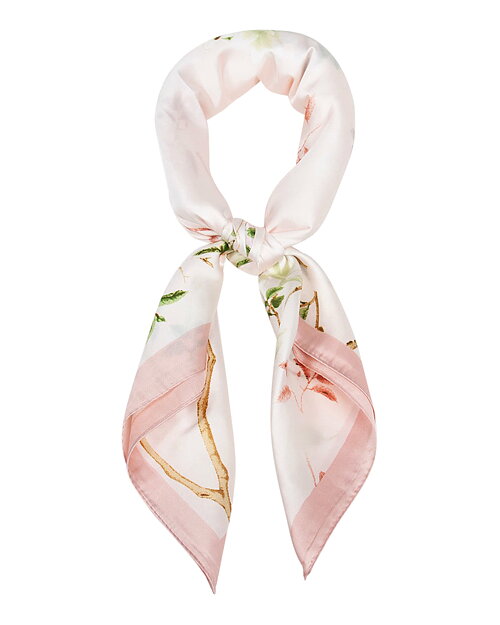 Scarf ljusrosa småblommig rosa kant - 2