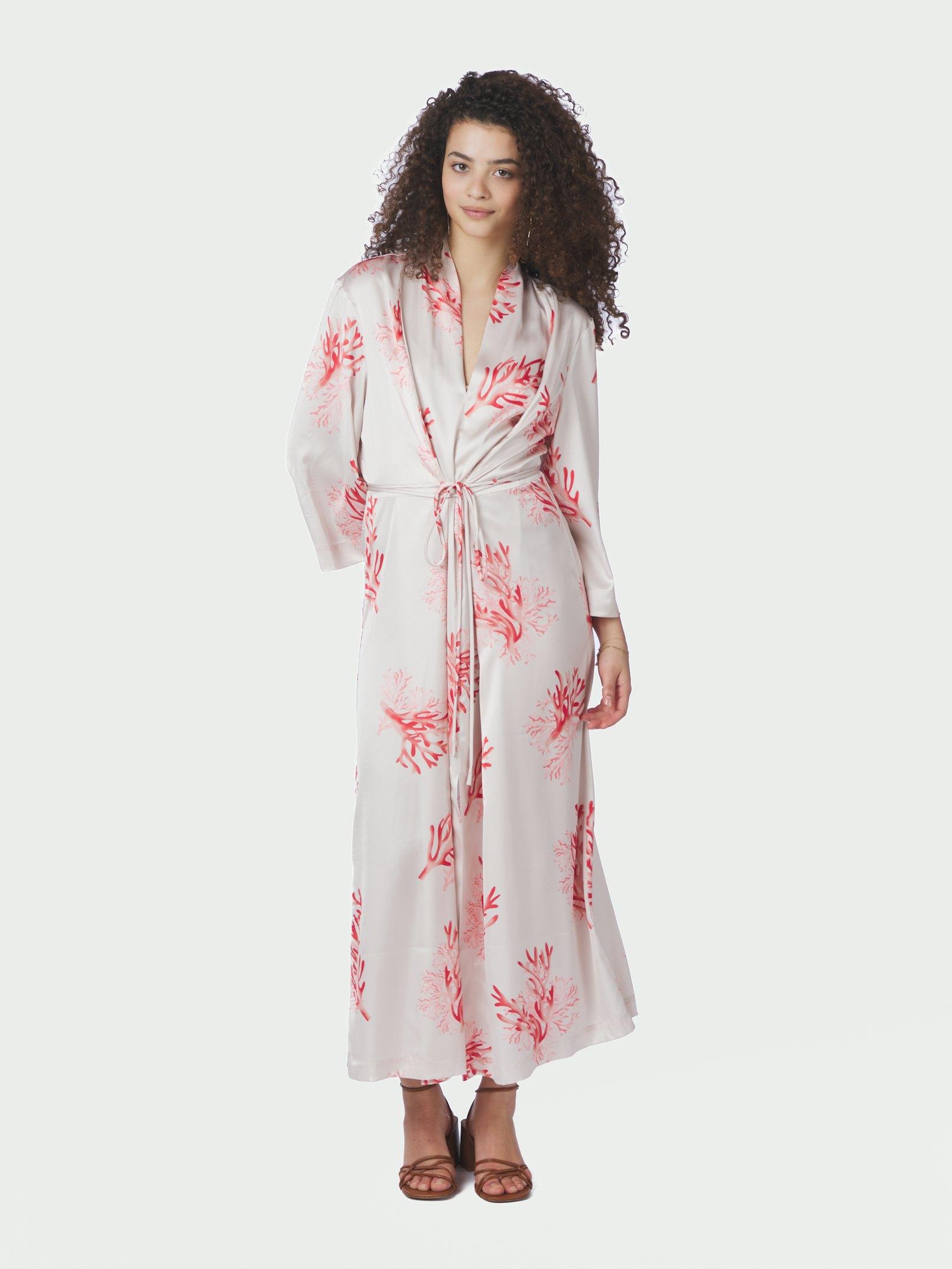Shane Coral Wrap Dress Coral - 3
