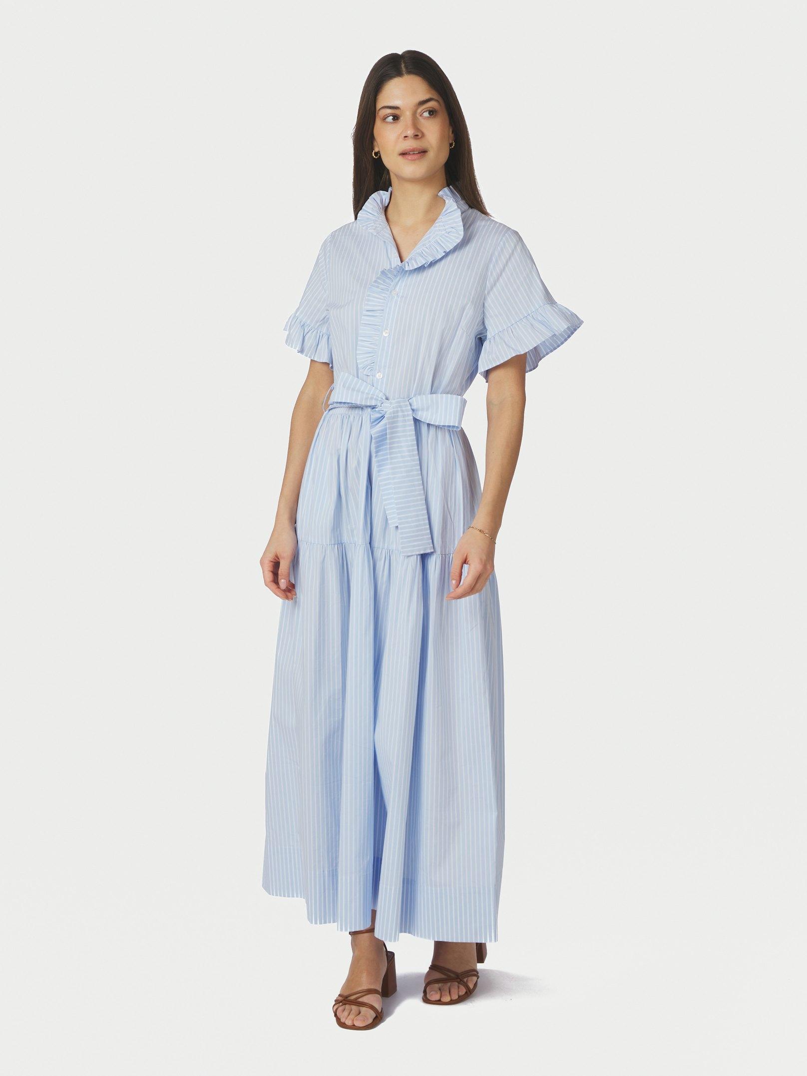 Nellie Soft Stripe Dress Light Blue - 3