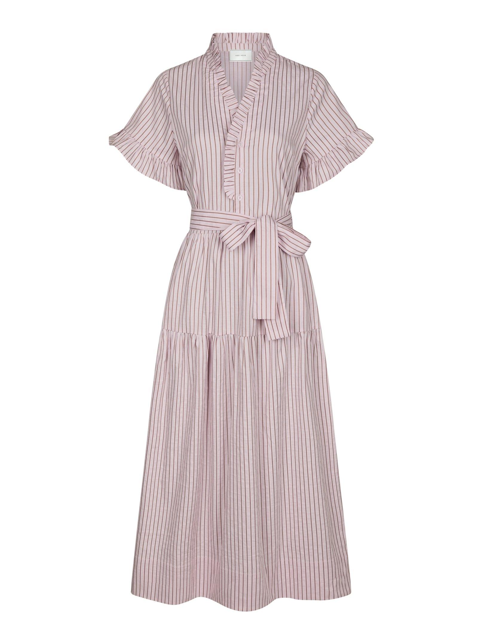 Nessie Structure Stripe Dress Light pink