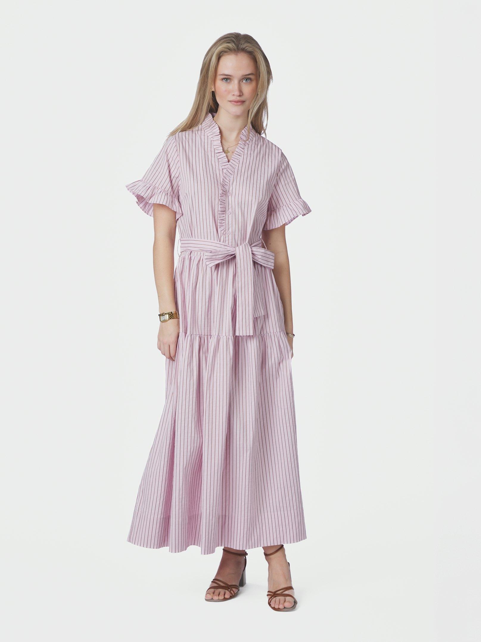 Nessie Structure Stripe Dress Light pink - 3