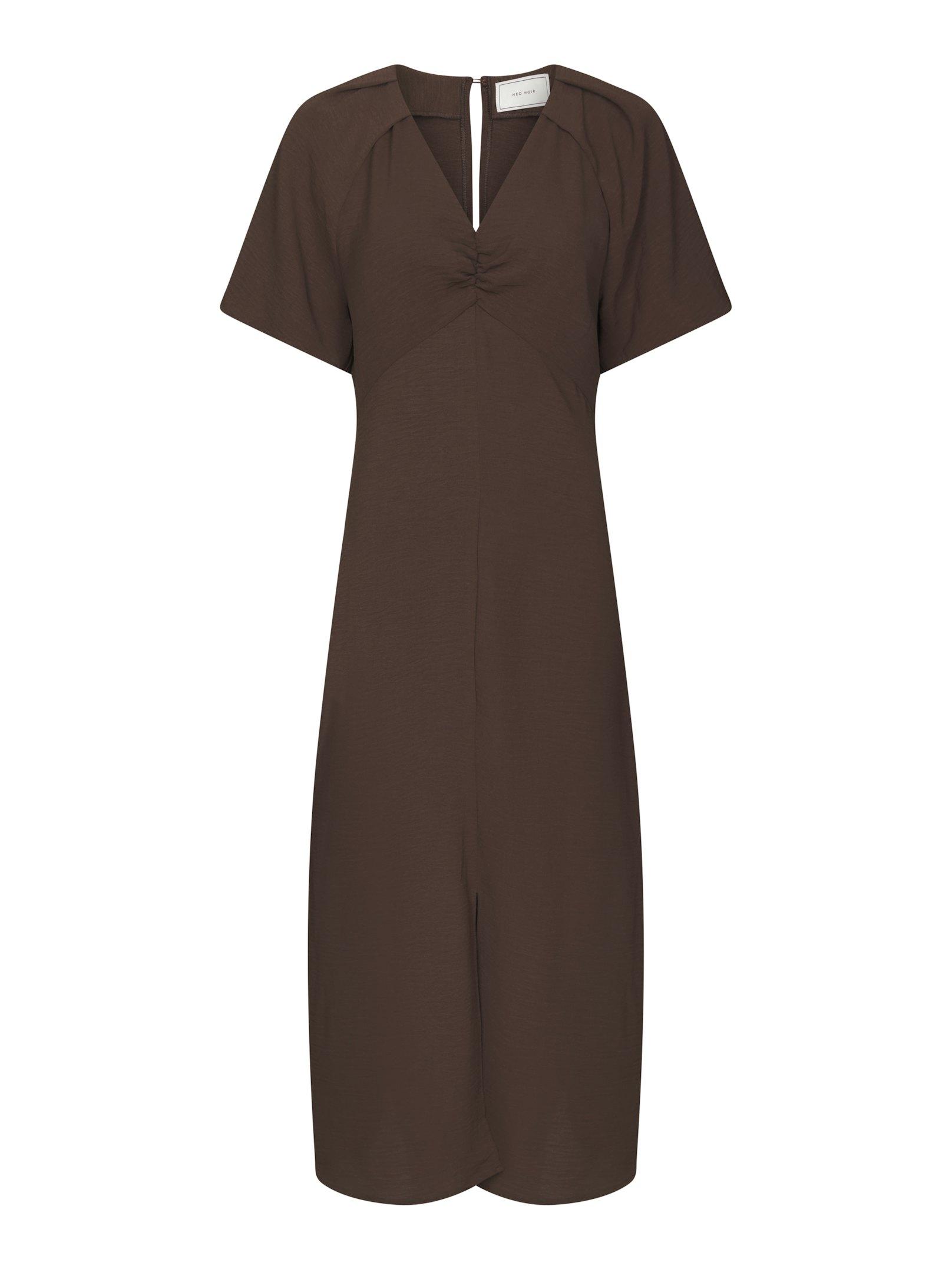 Bomba Structure Solid Dress Dark brown
