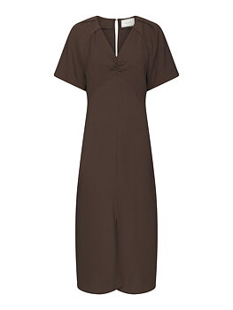 Bomba Structure Solid Dress Dark brown