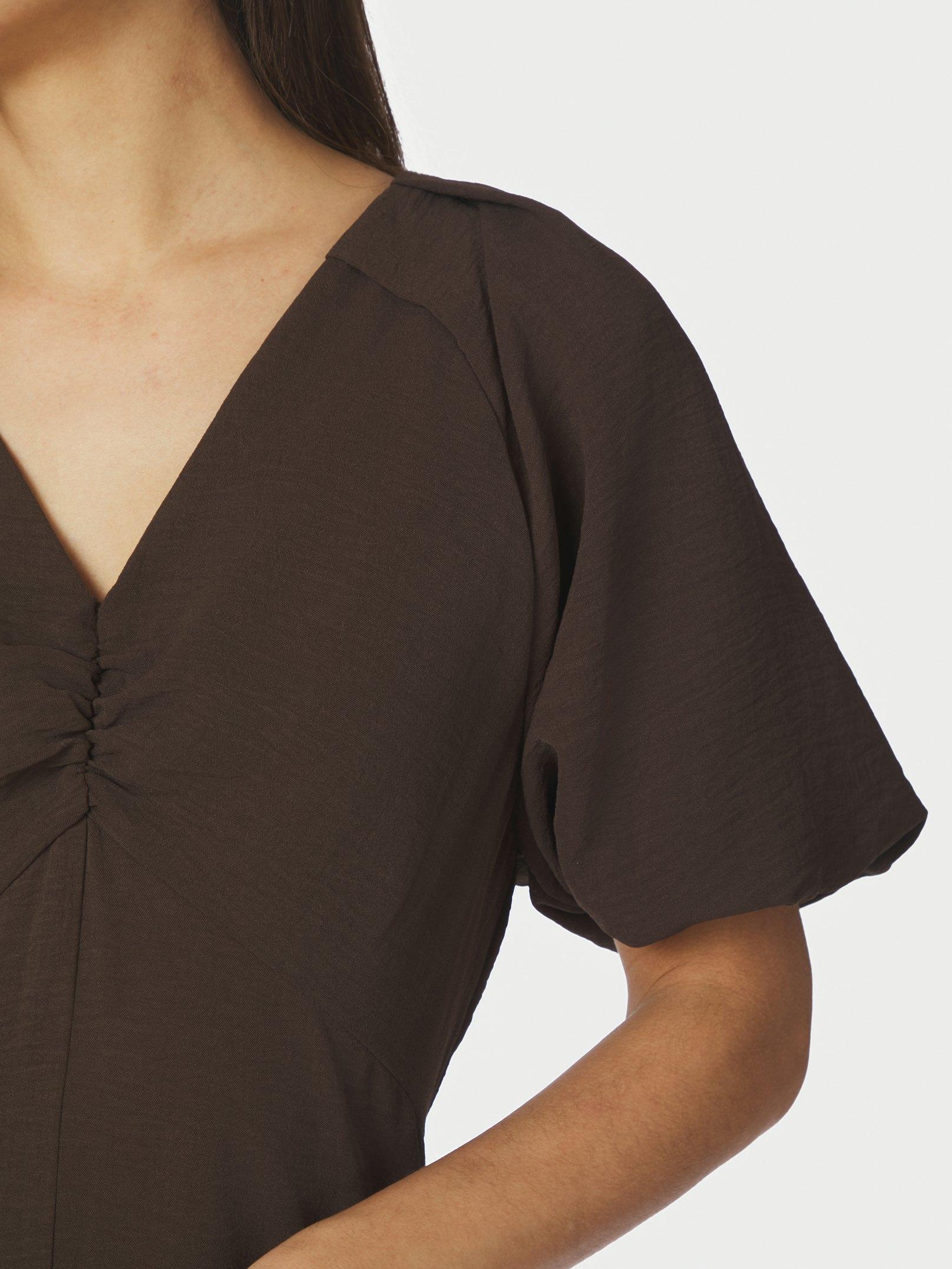 Bomba Structure Solid Dress Dark brown - 5