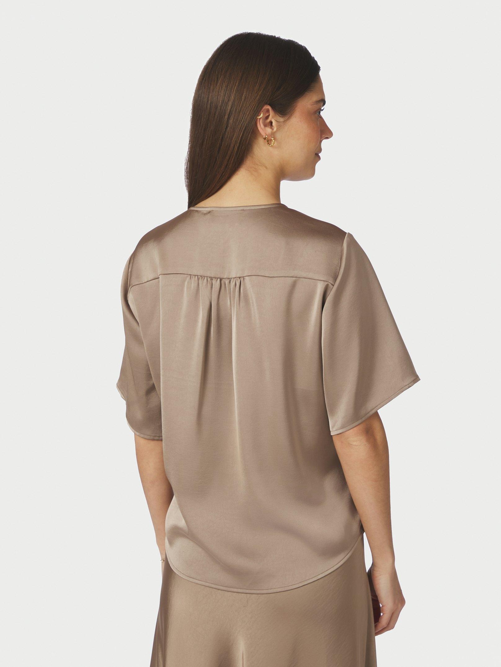 Casadia Heavy Sateen Blouse Dark Taupe - 4