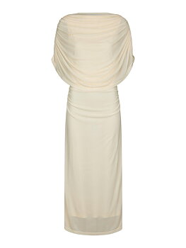 Tottuna Long Drapy Mesh Dress Light Yellow