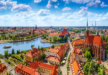 Aerial View Of Wroclaw, Poland, puslespil med 1000 brikker (C-105526)