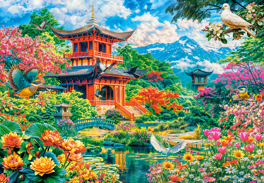 Spring Garden of Harmony, puslespil med 1000 brikker (C-105533)