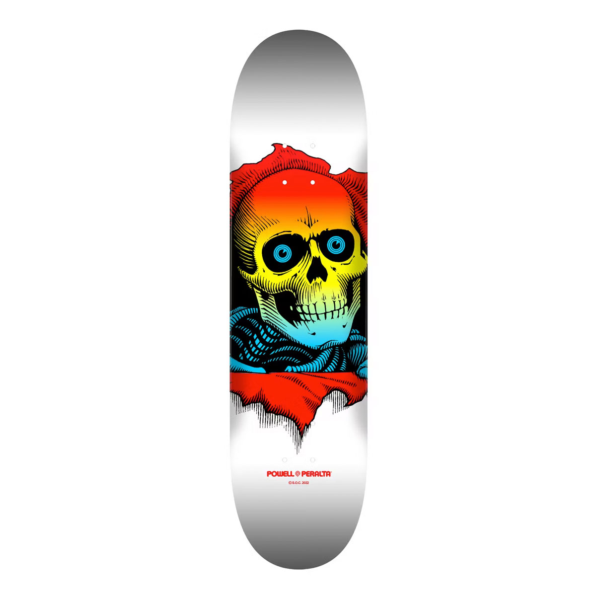 Powell skateboard deck 8.0 Ripper yellow fade white