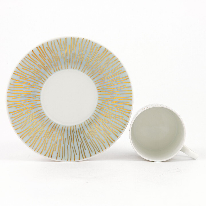 Blue Coffee Cup with Golden Decor from Rosenthal 7 cm (Goldregen 1954)