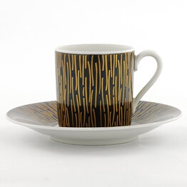Black Coffee Cup with Golden Decor from Rosenthal 7 cm (Goldregen 1954)