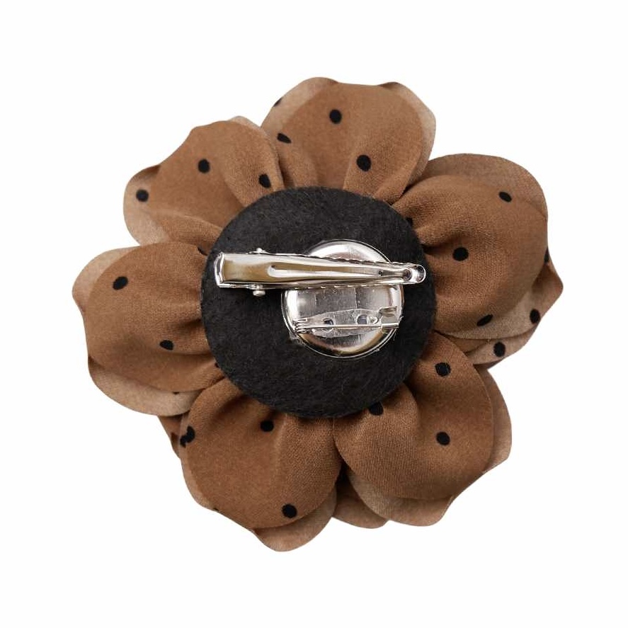 CHRISTY brown dot- 2-in-1- brooch/pin  - 2